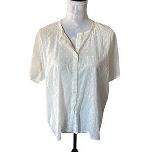 Emerson Fry India Collection Womens Button Down Ivory Dots One Size White